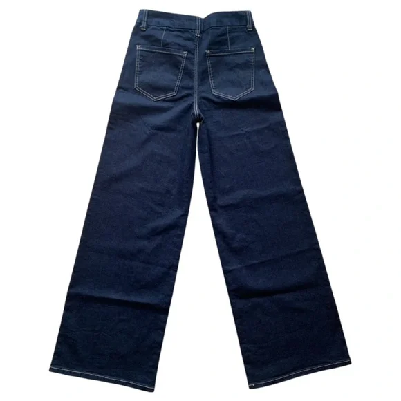 BCBG Generation Wide Leg Jeans Indigo Rinse High Rise Trouser Denim 7/28 NWT - Picture 4 of 7